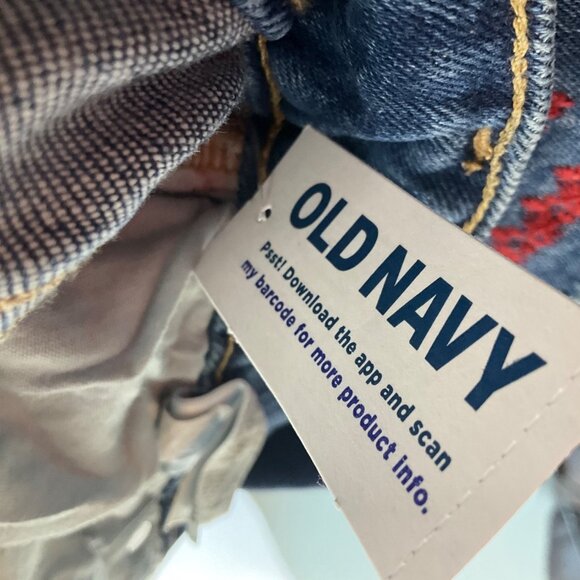 New With Tags Old Navy Sz 20 High-Rise O.G.Denim Shorts Frayed Flag Embroidery - Picture 7 of 12
